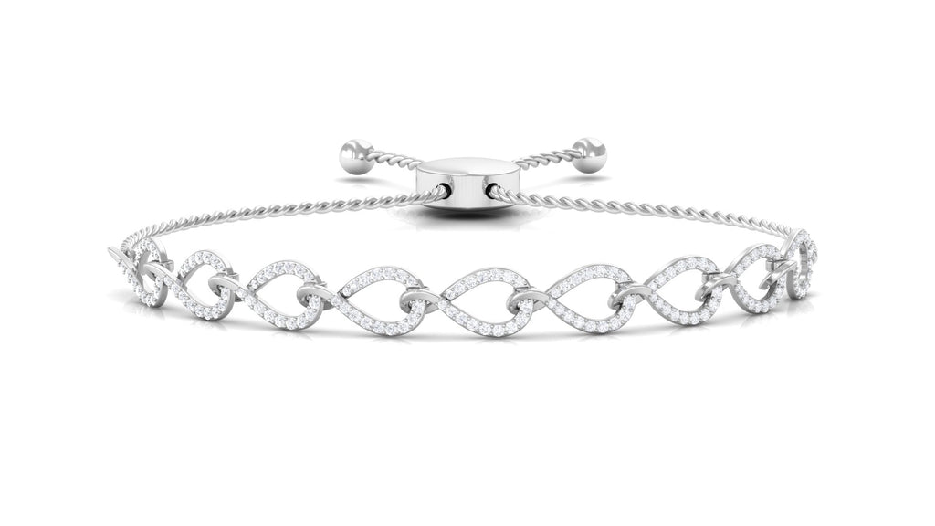 Cubic Zirconia Infinity Bolo Bracelet for Women