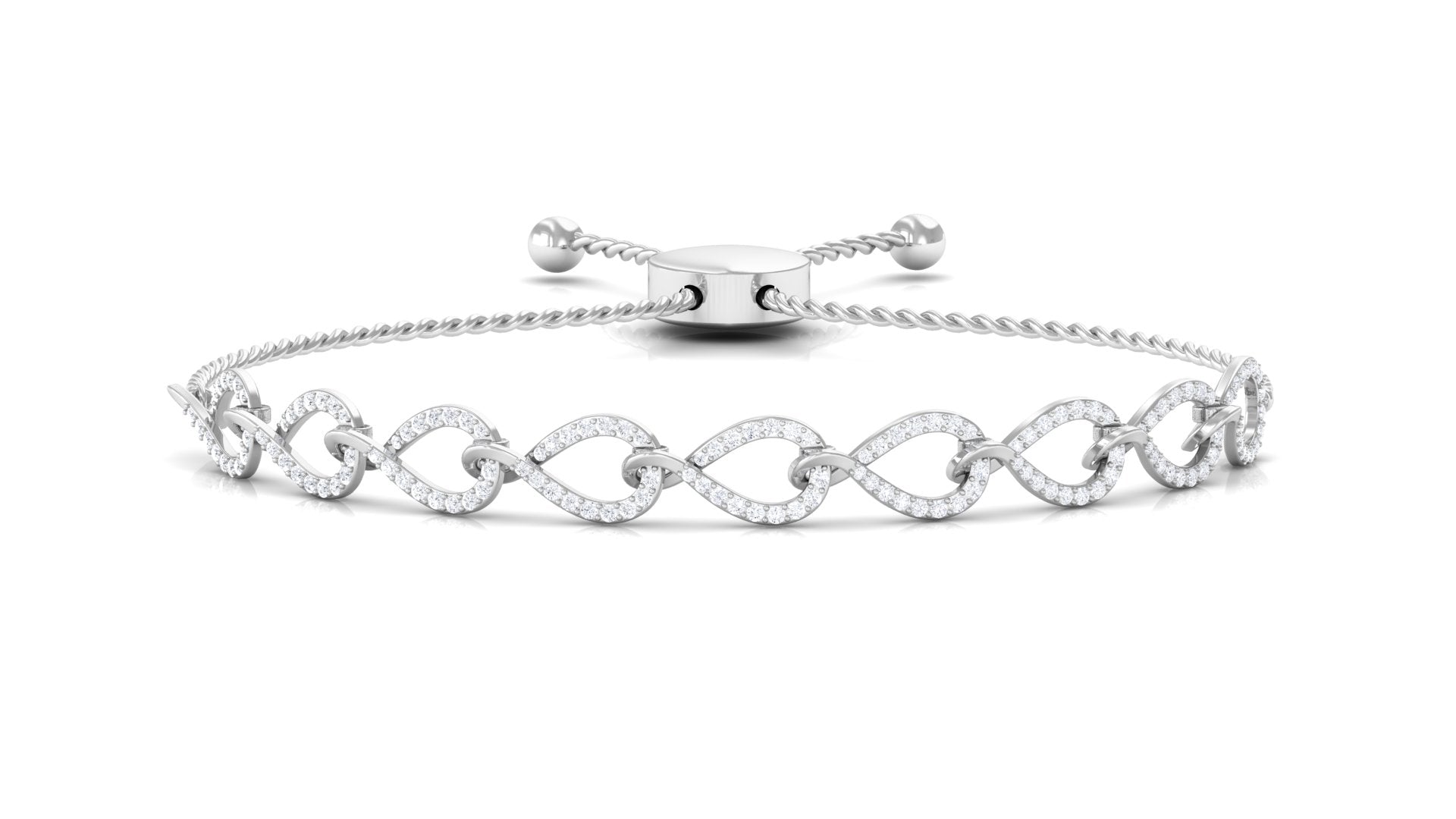 Cubic Zirconia Infinity Bolo Bracelet for Women