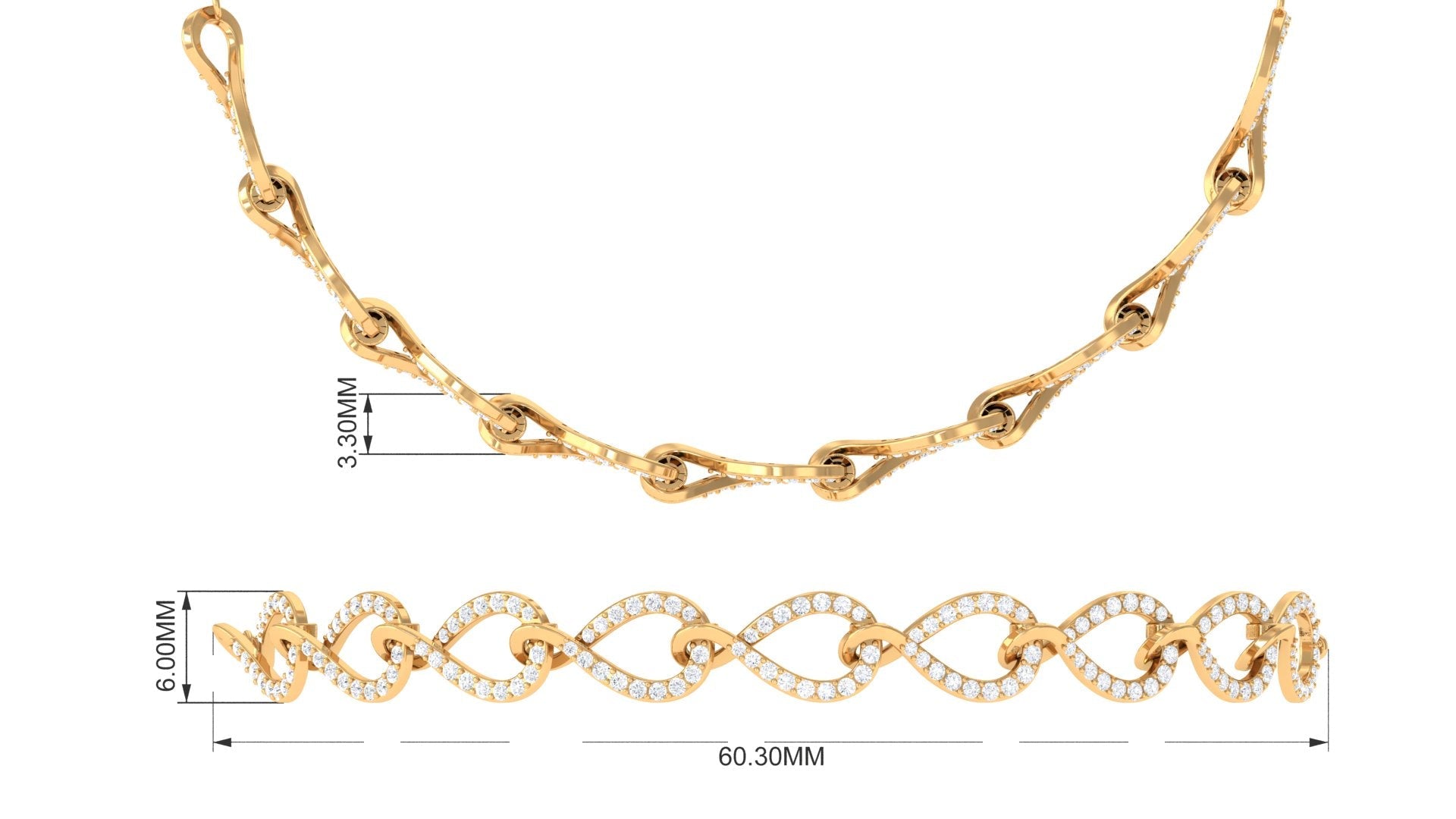 Cubic Zirconia Infinity Bolo Bracelet for Women
