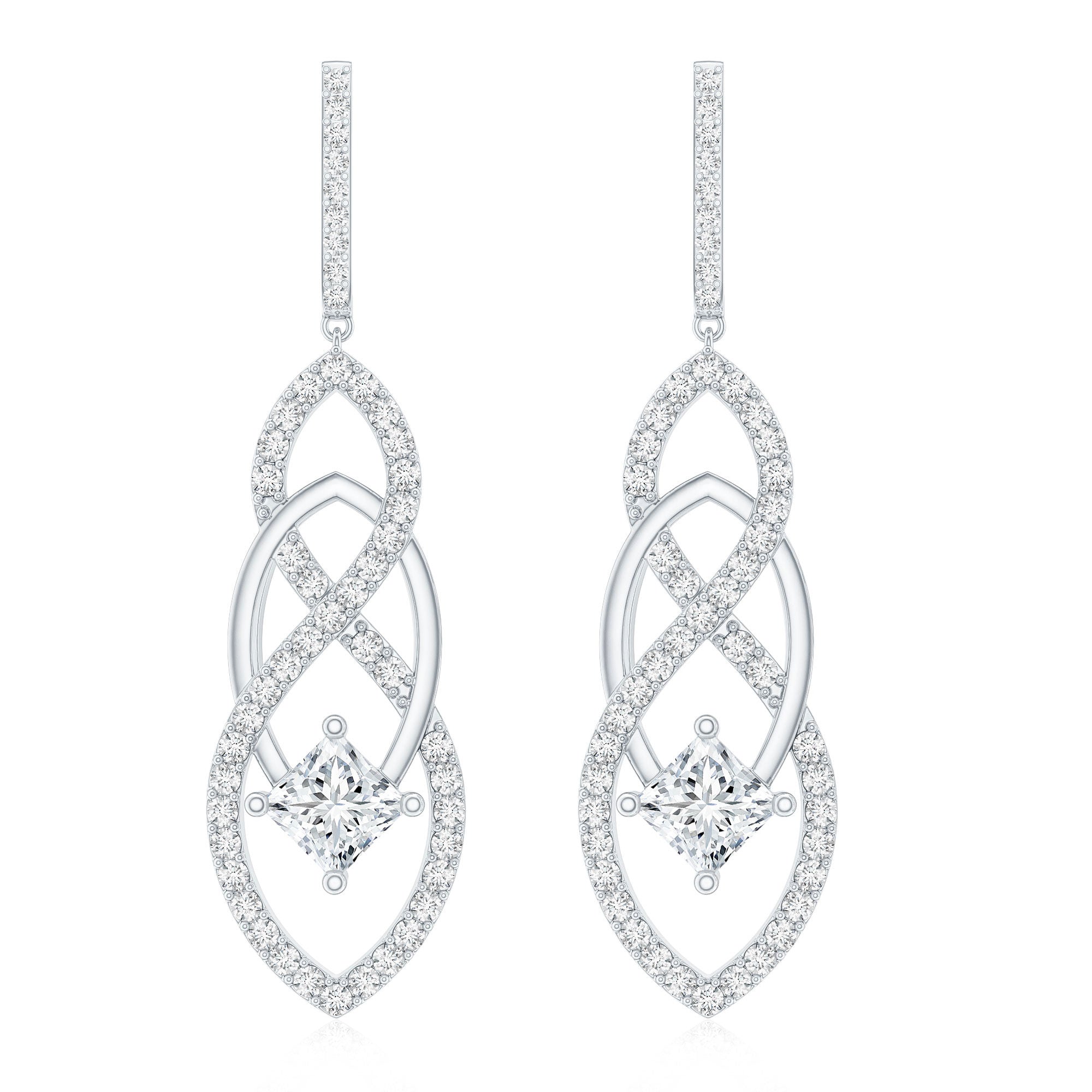 Certified Lab Grown Bridal Dangle Earrings