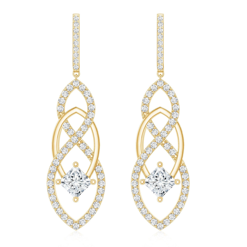Certified Lab Grown Bridal Dangle Earrings
