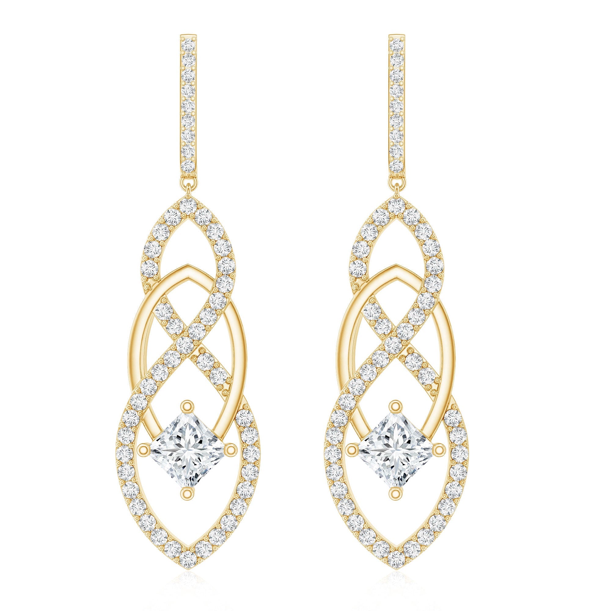 Certified Lab Grown Bridal Dangle Earrings