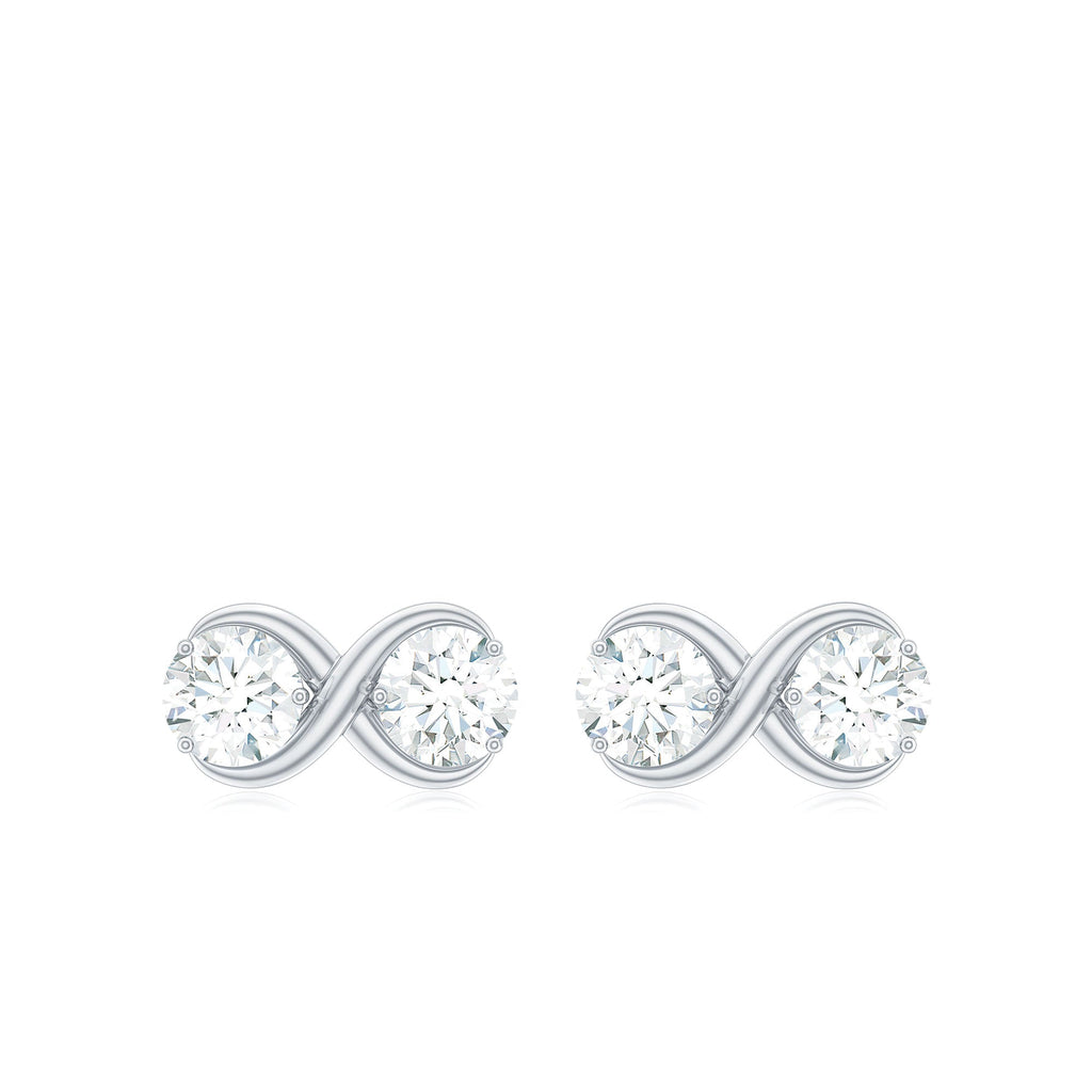 1.25 CT Certified Moissanite Infinity Stud Earrings