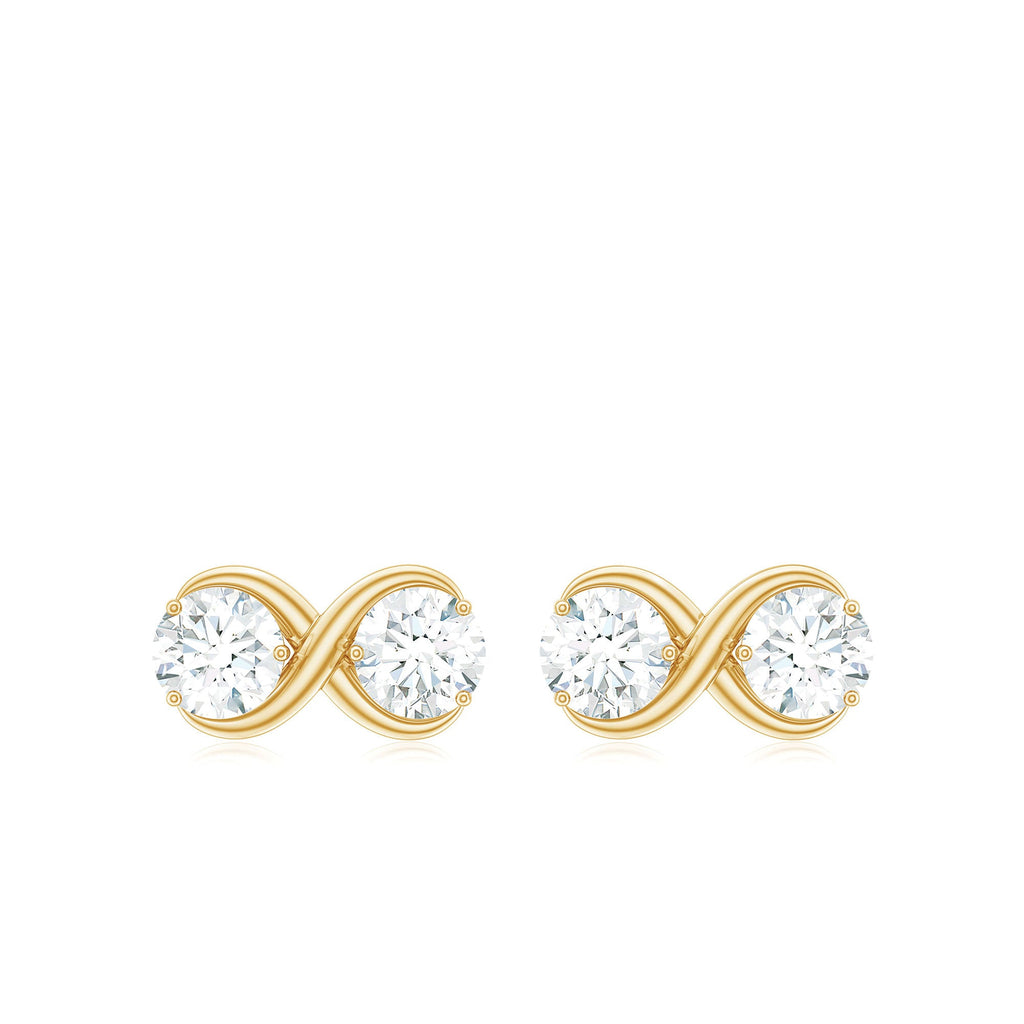1.25 CT Certified Moissanite Infinity Stud Earrings
