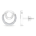 Certified Natural Diamond Circle in Circle Earrings