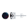 Natural 1.6 Carat Black Opal Crown Stud Earrings in Silver