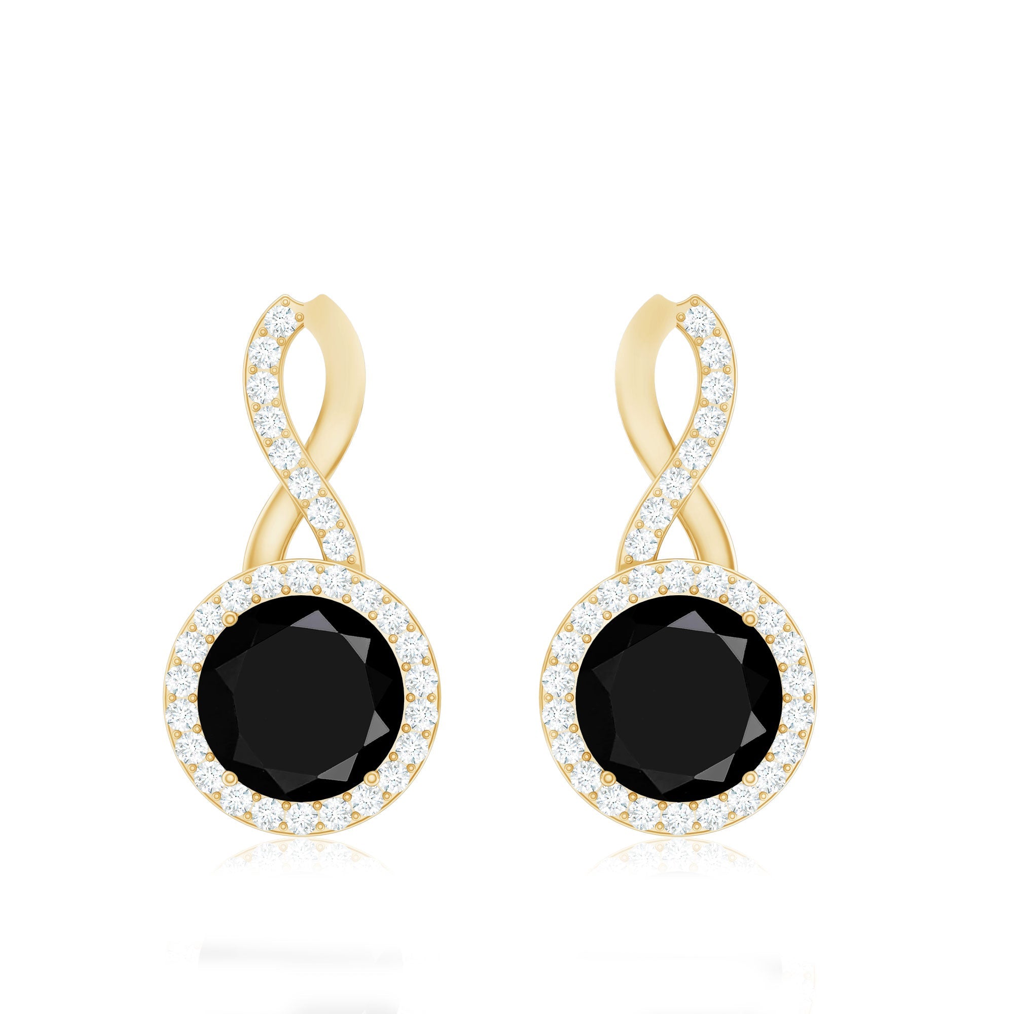 1.6 Carat Lab Grown Black and White Diamond Infinity Stud Earrings