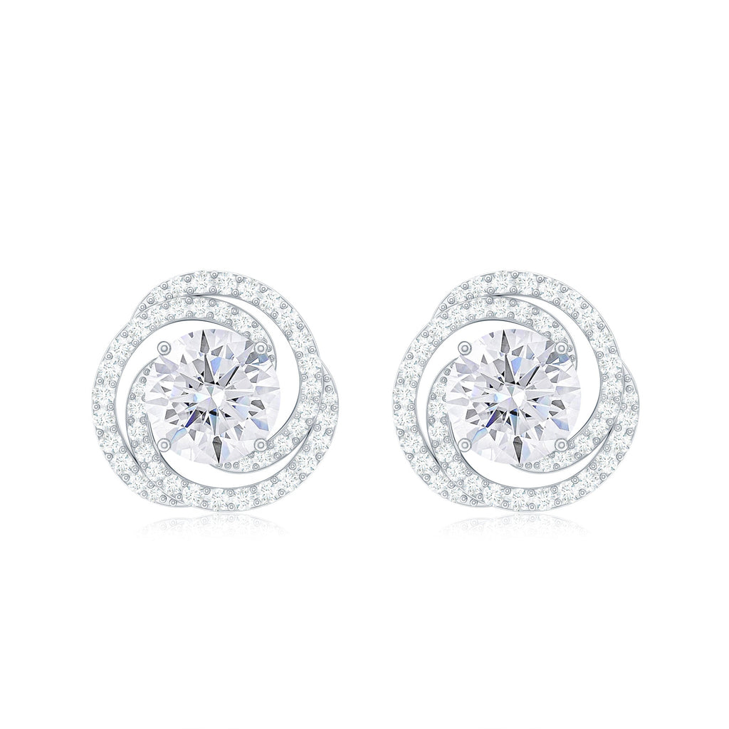 2.25 CT Moissanite Braided Halo Stud Earrings