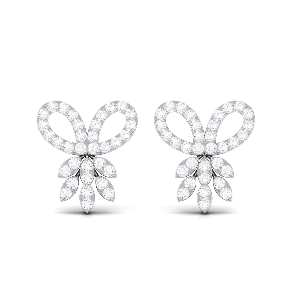 Certified Diamond Bow Earrings For Her