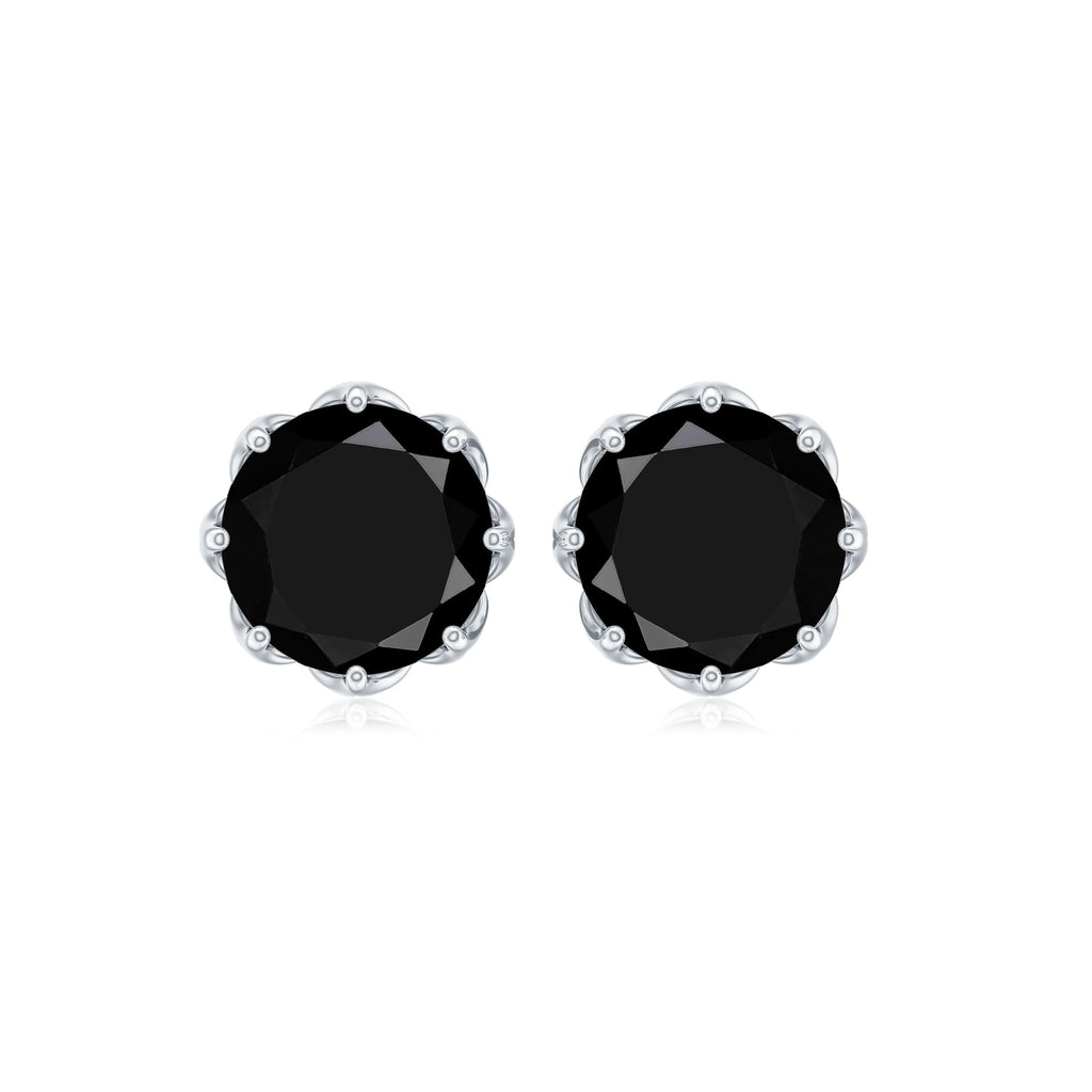 Natural 7mm Black Onyx Earrings with Screw Back