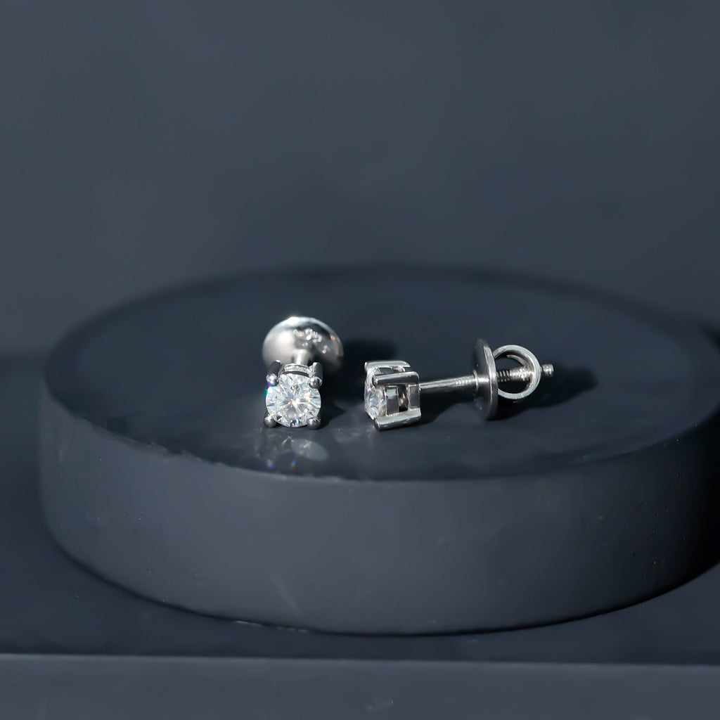 Sterling Silver Moissanite Half Carat Stud Earring