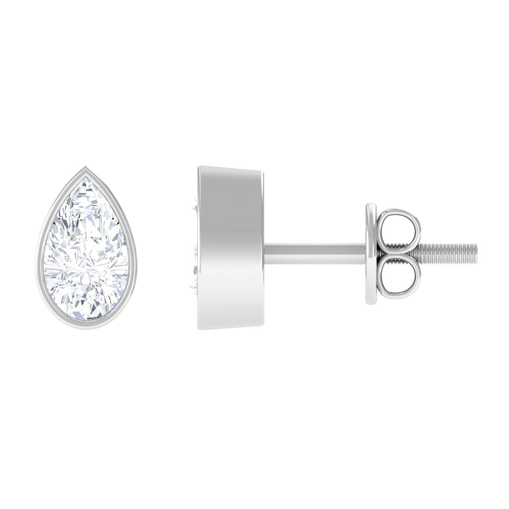 Bezel Set Diamond Tiny Stud Earrings
