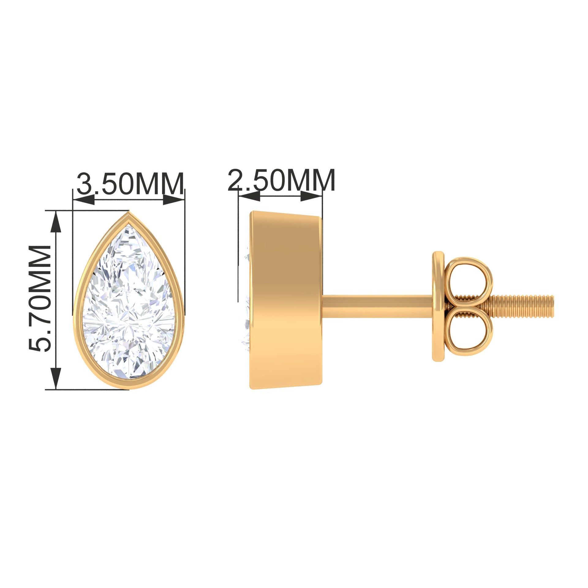 Bezel Set Diamond Tiny Stud Earrings