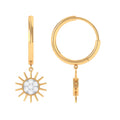 Certified Diamond Sunburst Hoop Earrings