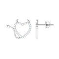 Round Diamond Devil Heart Earrings