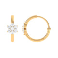 Diamond Flower Hoop Earrings For Her