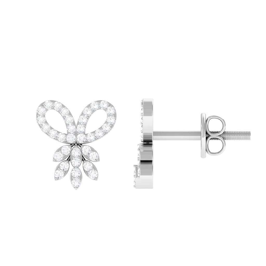 Certified Diamond Bow Earrings For Her