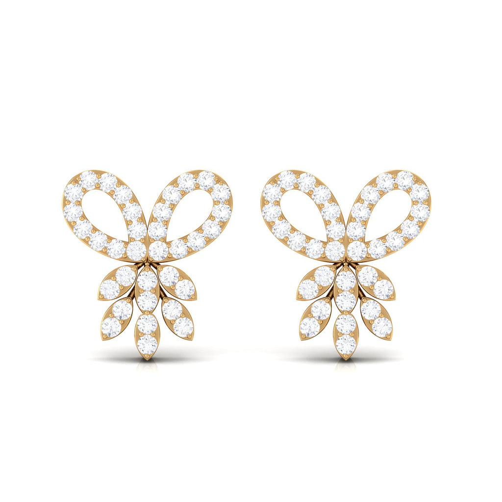 Certified Diamond Bow Earrings For Her