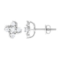 Diamond Flower Cluster Earrings For Women