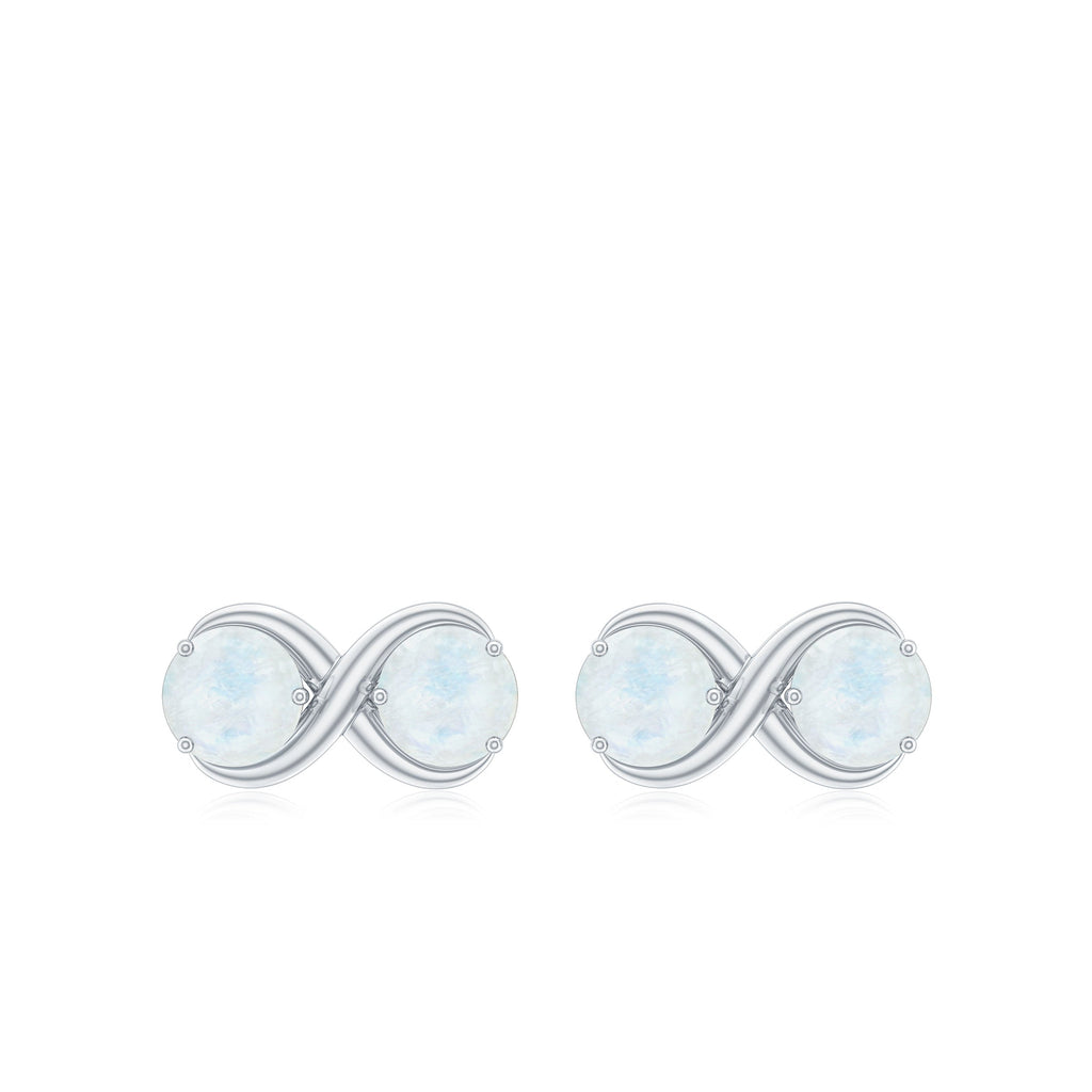 1.50 CT Simple Moonstone Two Stone Infinity Stud Earrings
