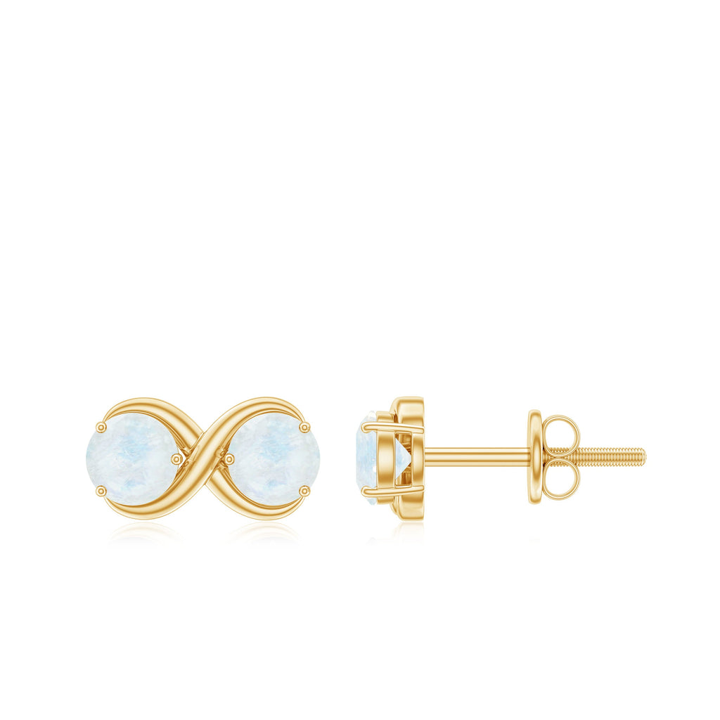 1.50 CT Simple Moonstone Two Stone Infinity Stud Earrings
