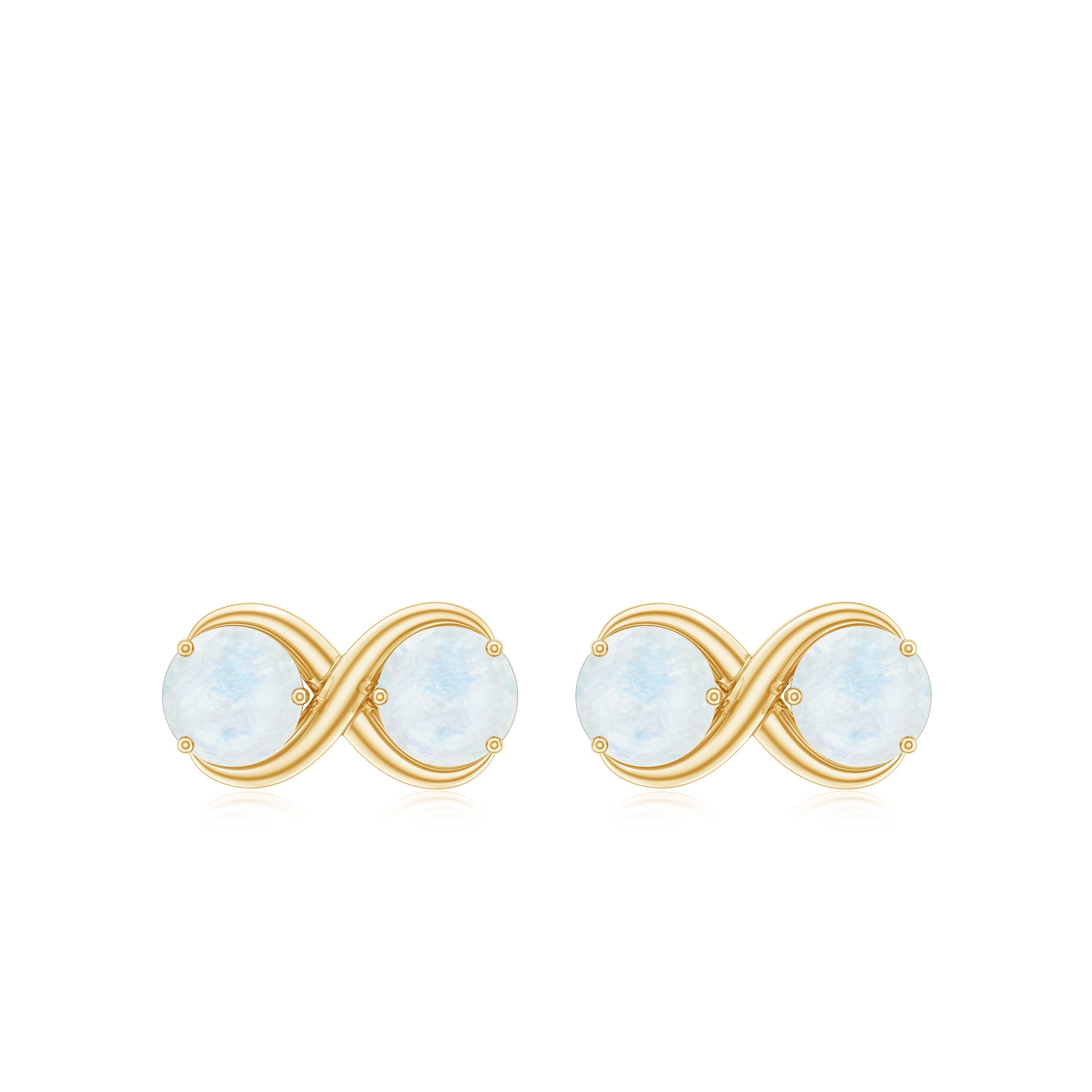 1.50 CT Simple Moonstone Two Stone Infinity Stud Earrings