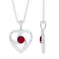 0.25 Carat Round Cut Solitaire Ruby Heart Pendant Necklace