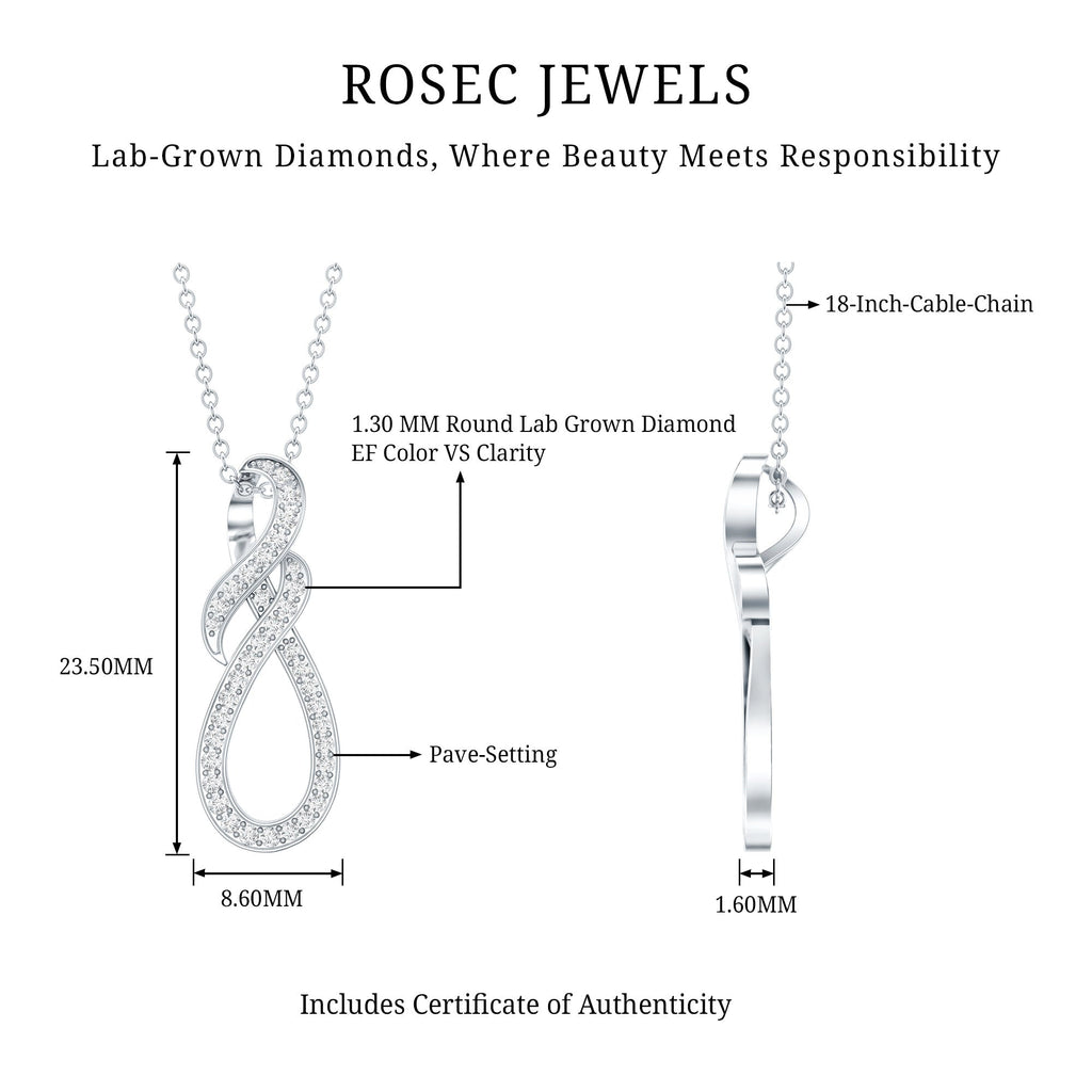 Certified Lab Grown Diamond Infinity Pendant Necklace