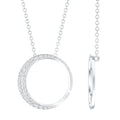 Pave Set Lab Grown Diamond Open Circle Pendant Necklace