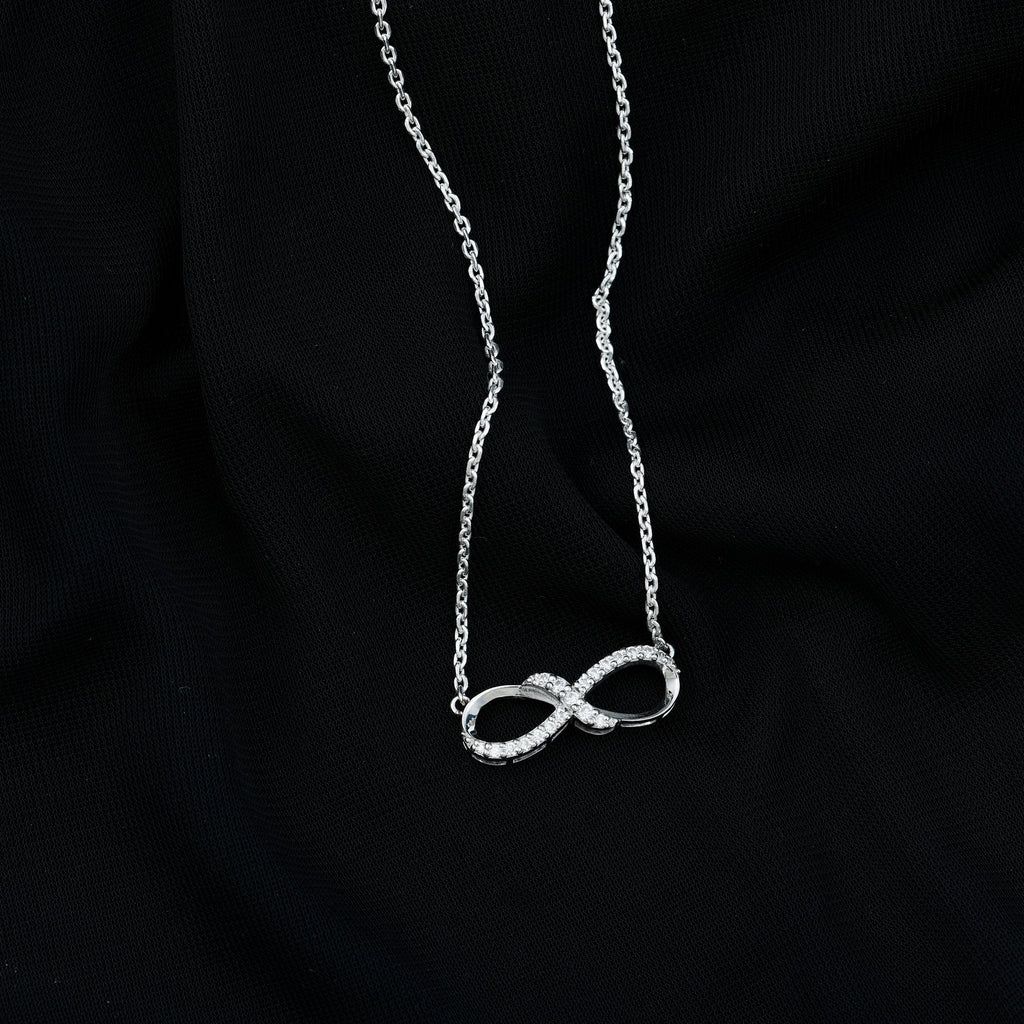 Lab Grown Diamond Infinity Knot Necklace with Accent