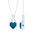 2 Carat Heart Shape London Blue Topaz Infinity Necklace with Diamond