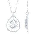 Certified 0.7 Carat Moissanite Teardrop Pendant Necklace