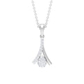 Certified Round Cut Diamond Cluster Necklace
