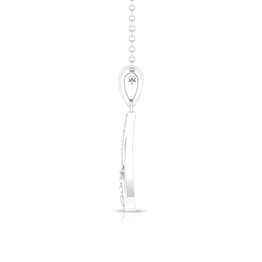 Certified Round Cut Diamond Cluster Necklace