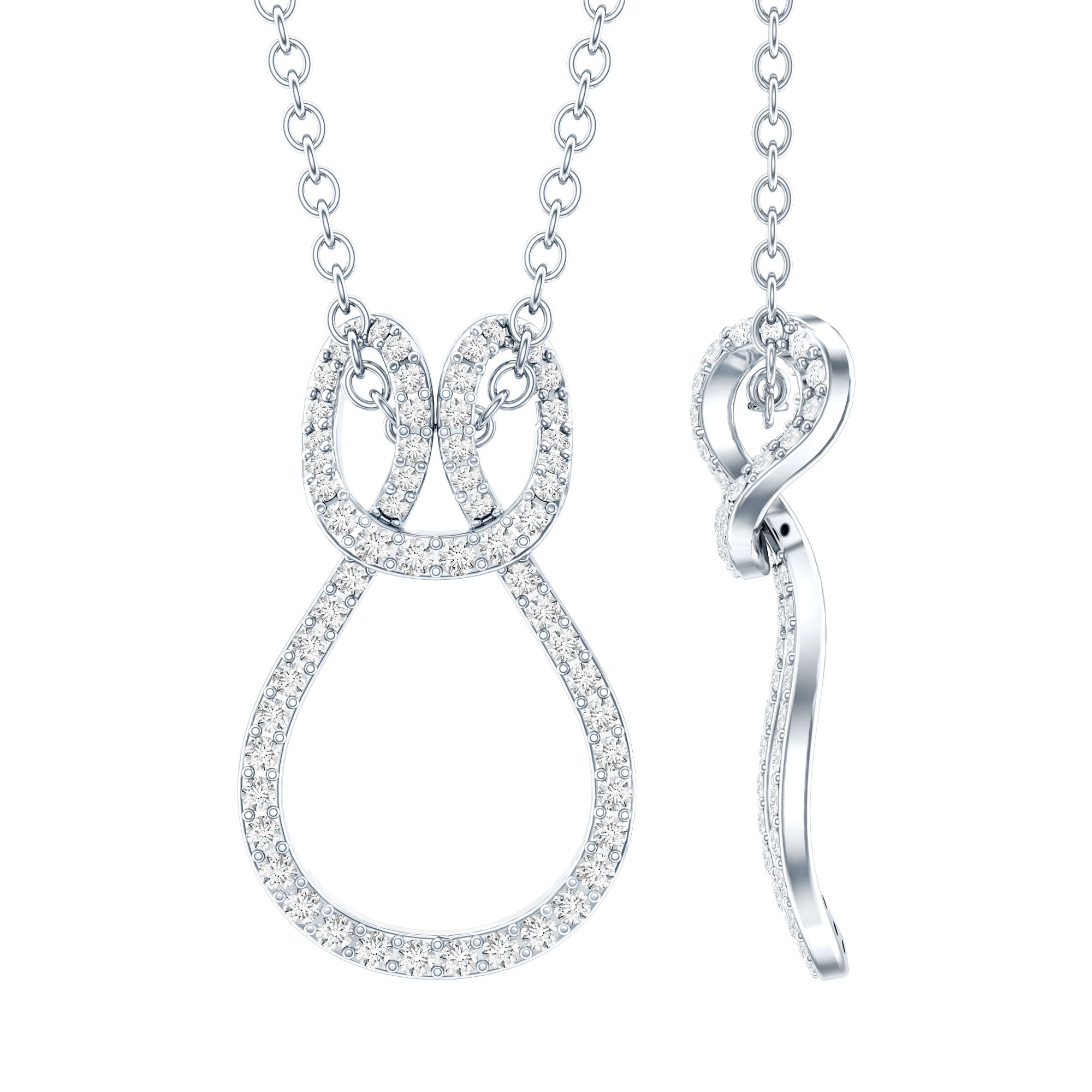 Certified Lab Grown Diamond Infinity Love Knot Necklace For Her