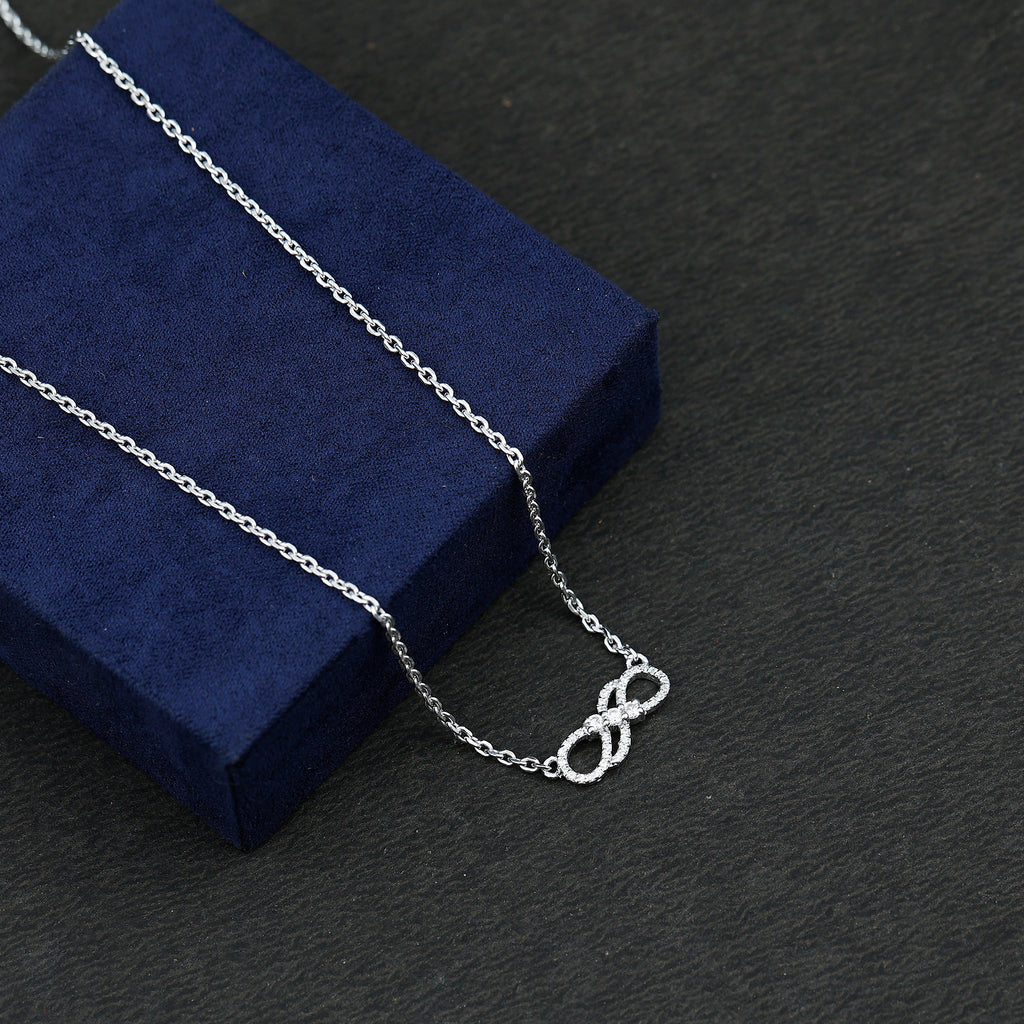 Certified Moissanite Infinity Symbol Necklace for Women