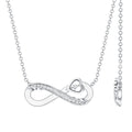 Minimalist Moissanite Infinity Heart Necklace in 14K Gold Plated Silver