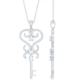 Vintage Inspired Cubic Zirconia Key Necklace with Certificate