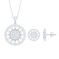 Classic Cubic Zirconia Cluster Pendant and Earrings Set