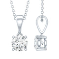 Certified 0.9 Carat Lab Grown Diamond Solitaire Necklace with Silver Chain