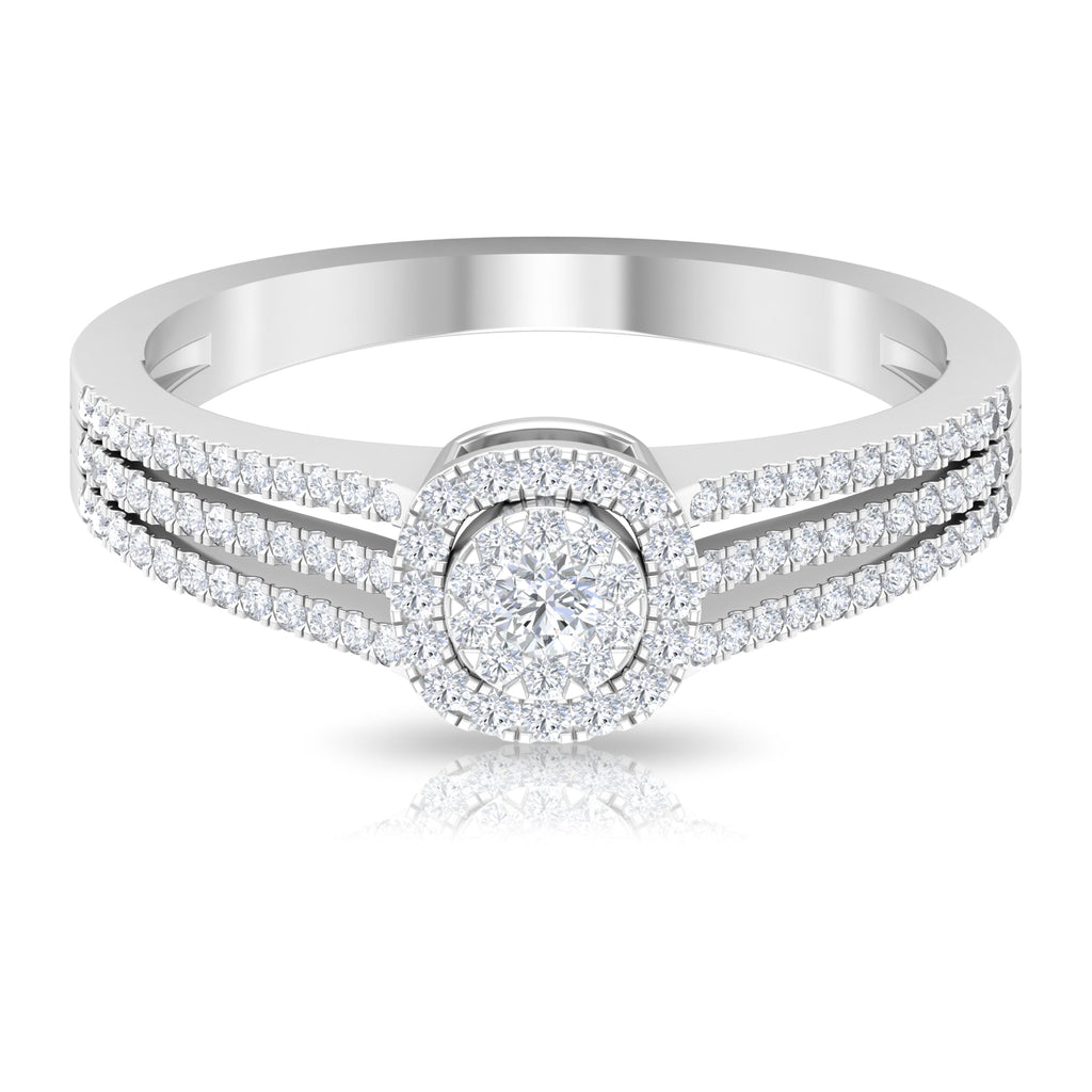 Classic Diamond Split Shank Engagement Ring