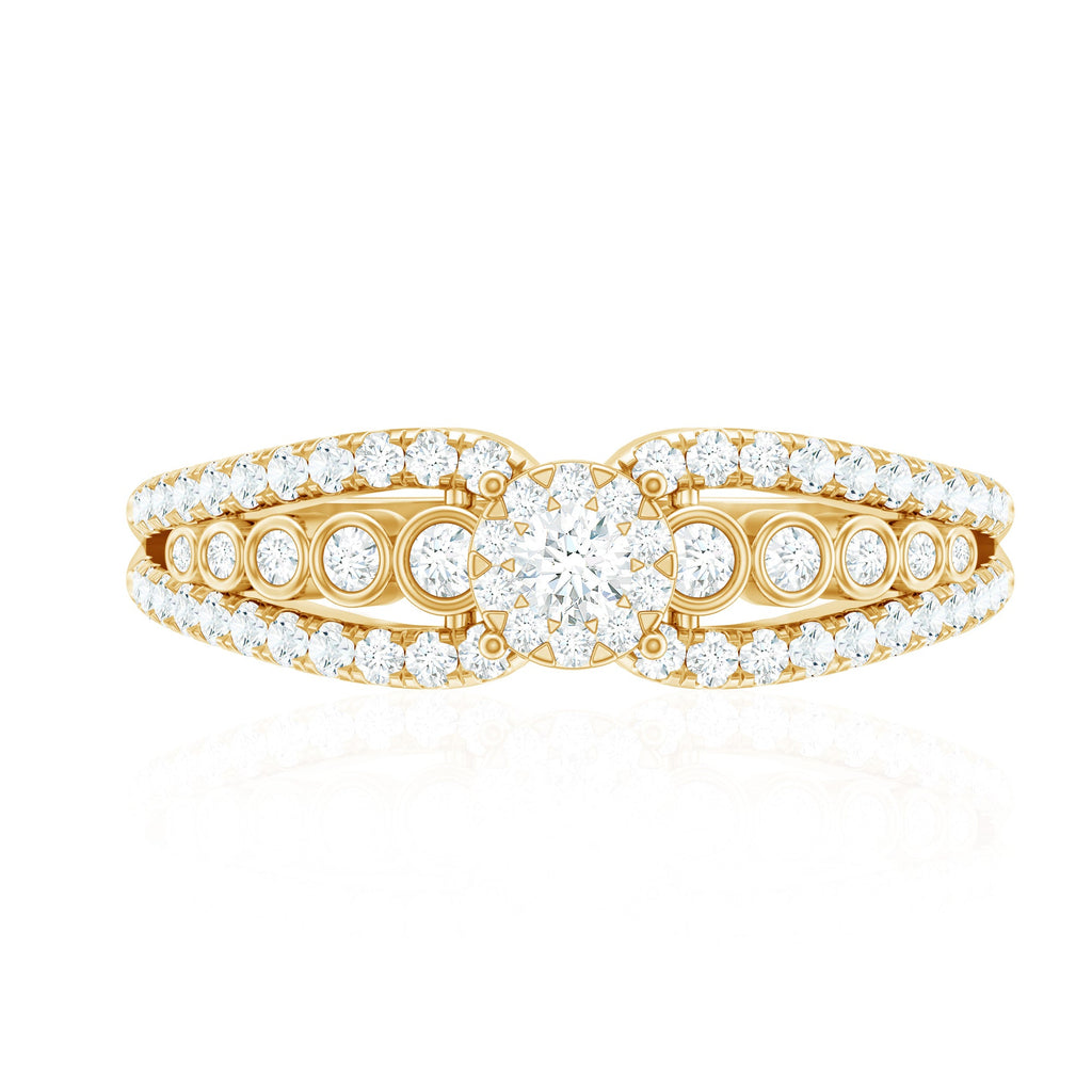 Diamond Designer Engagement Ring with Side Stones