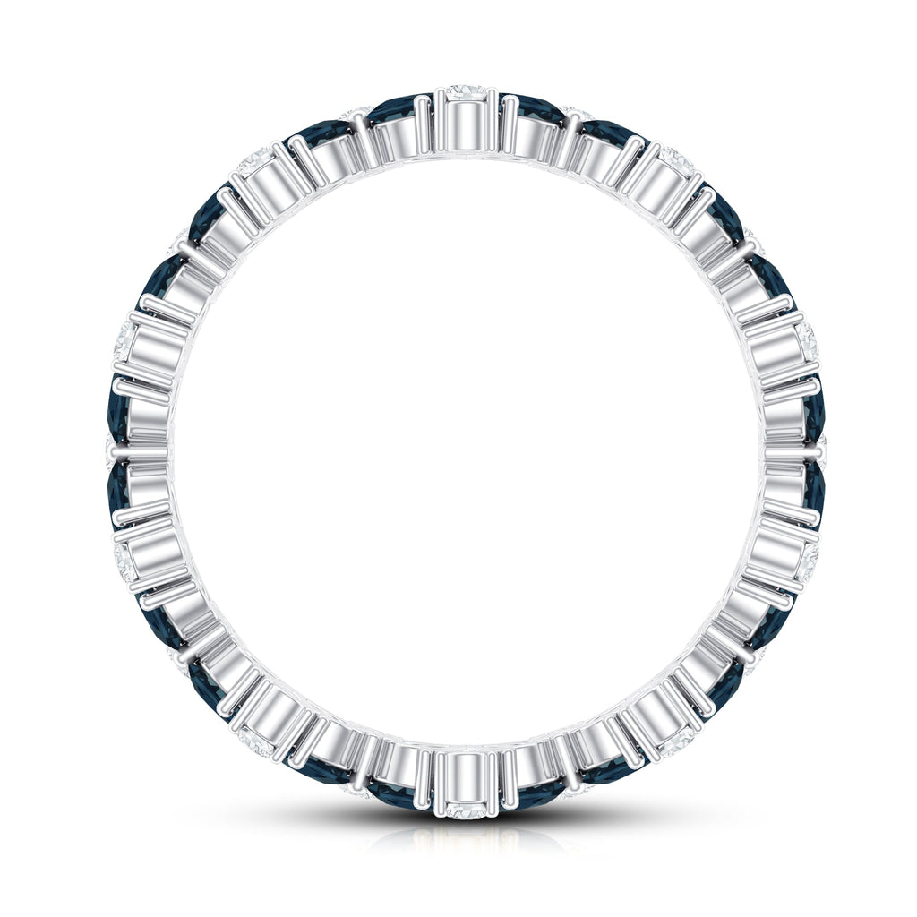 Pear Shaped London Blue Topaz and Diamond Full Eternity Band