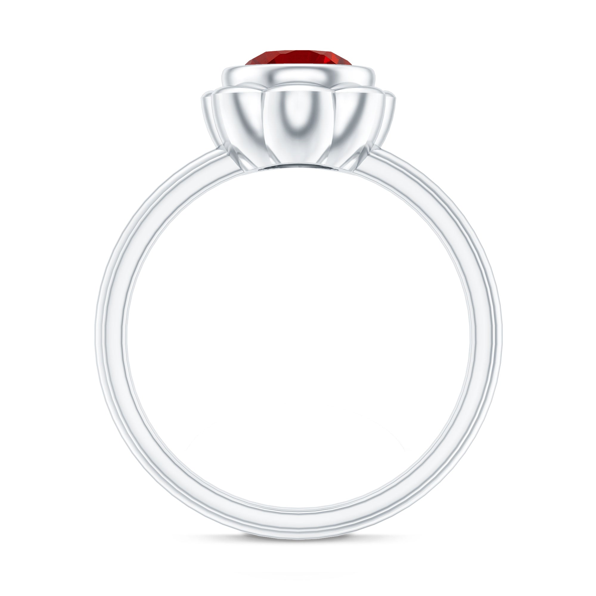 1.3 Carat Lab Grown Ruby Flower Engagement Ring