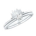 Certified Natural Diamond Promise Ring with Sunburst Enhancer