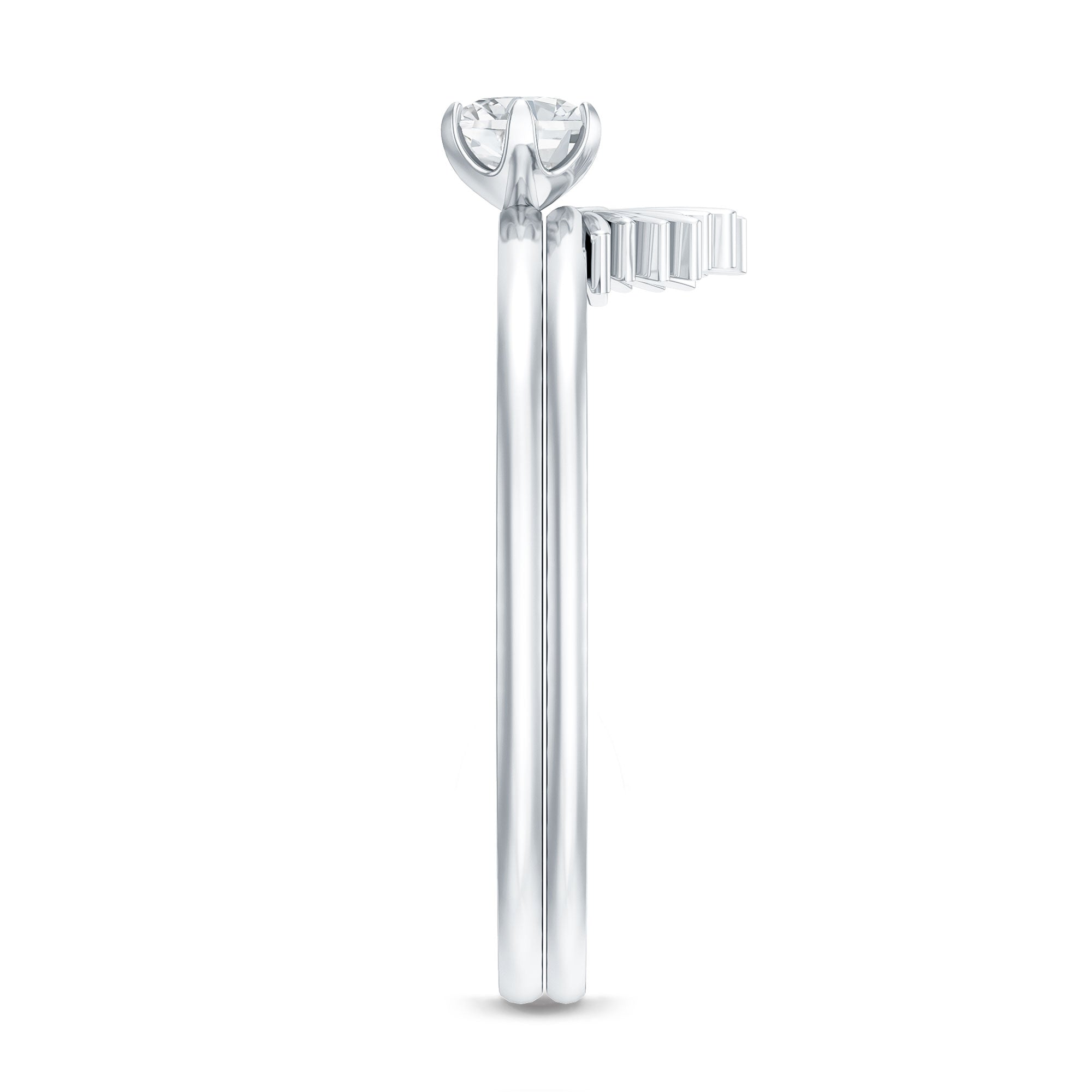 Certified Natural Diamond Promise Ring with Sunburst Enhancer