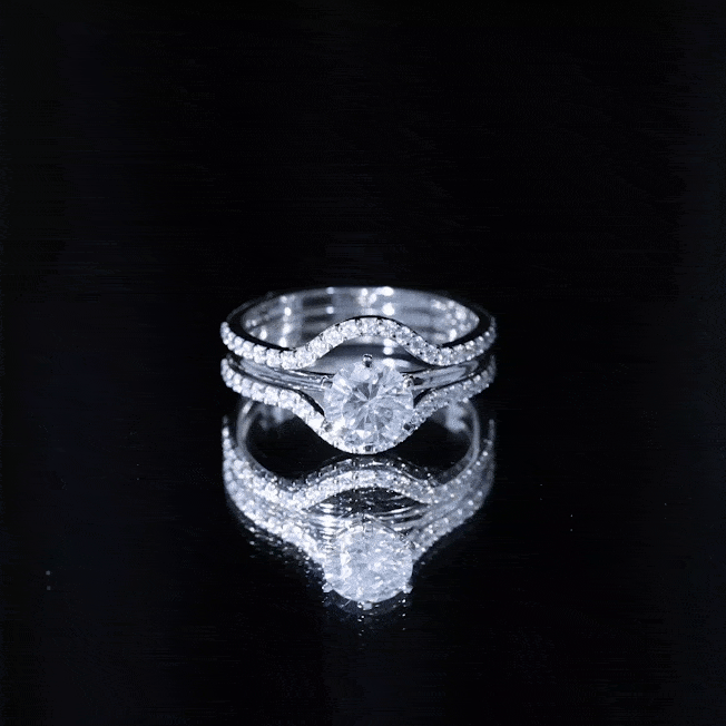 Certified 2 Carat Solitaire Moissanite Engagement Ring with 2 Enhancers