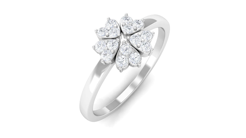 Natural Diamond Flower Promise Ring