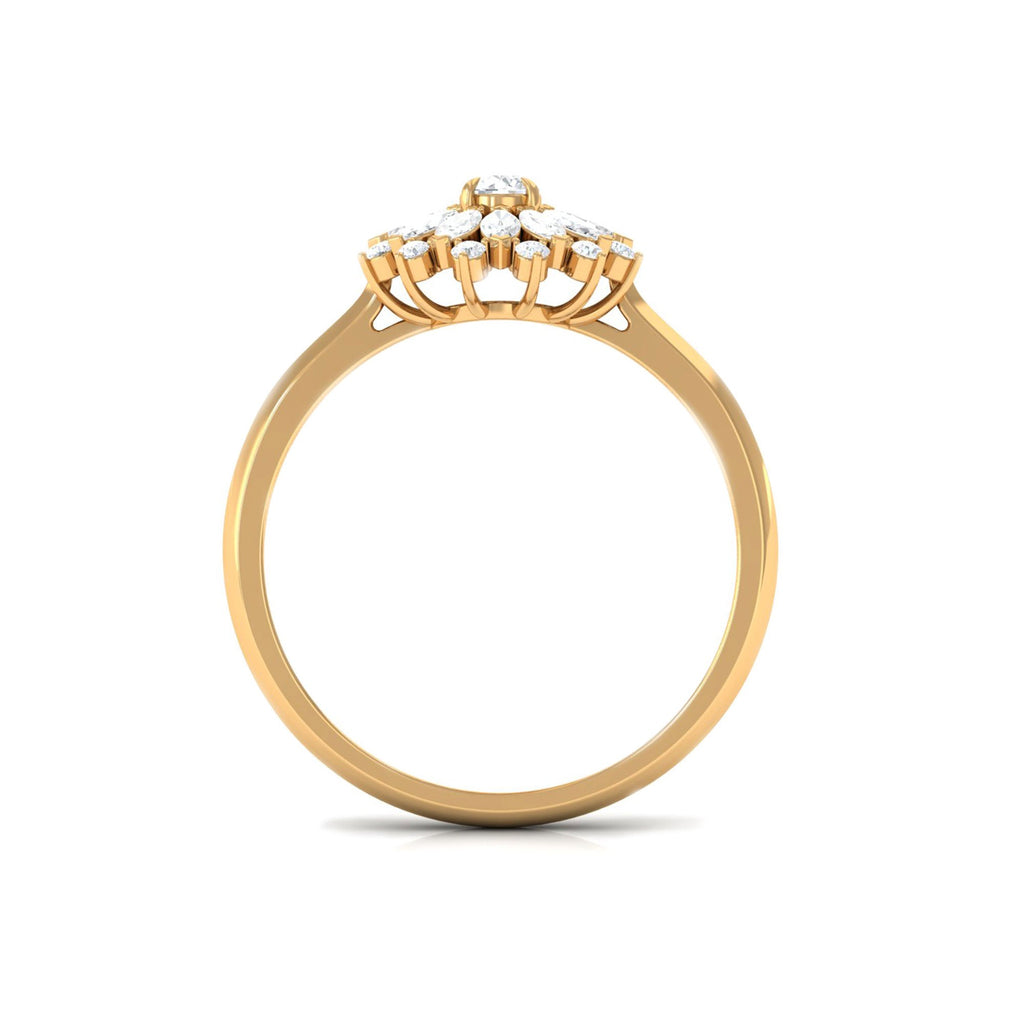 Certified Real Diamond Flower Engagement Ring