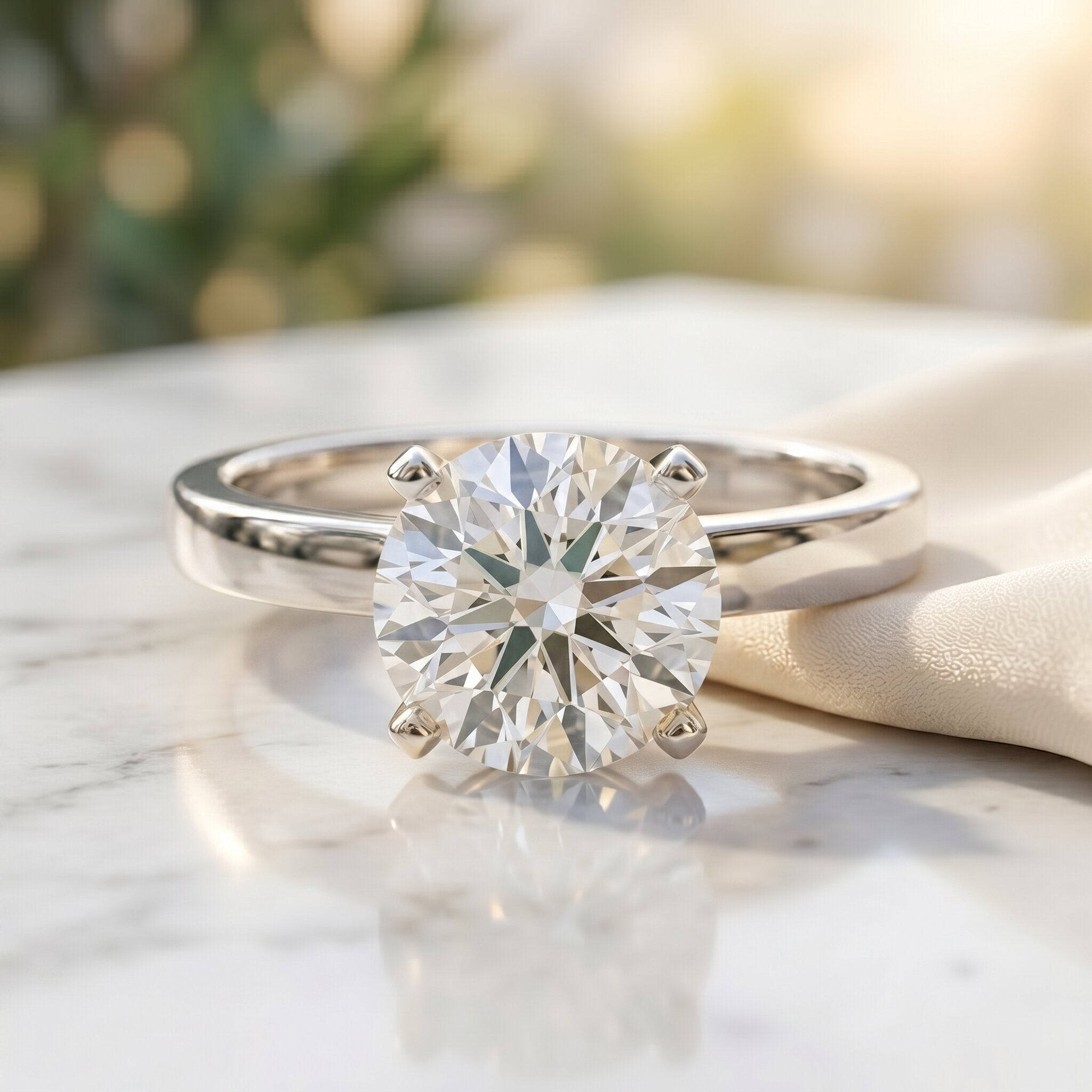 IGI Certified 3 CT Round Lab Grown Diamond Solitaire Engagement Ring